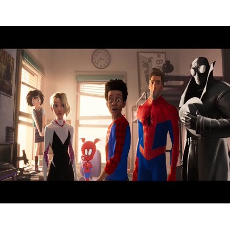 Spider-man: Into the Spiderverse Group 1/4 sheet Cake Topper Spiderman Personalized Edible Frosting Image