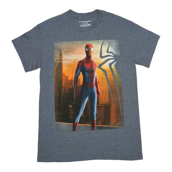 Spider-man Mens T-Shirt - Cityscape Standing Spidey