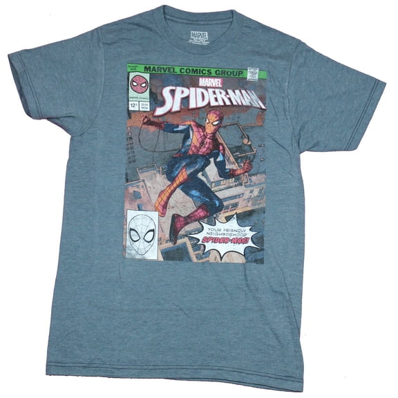 Spider-man Mens T-Shirt - Friendly Neighborhood Spider-Man Cover Image (Large)