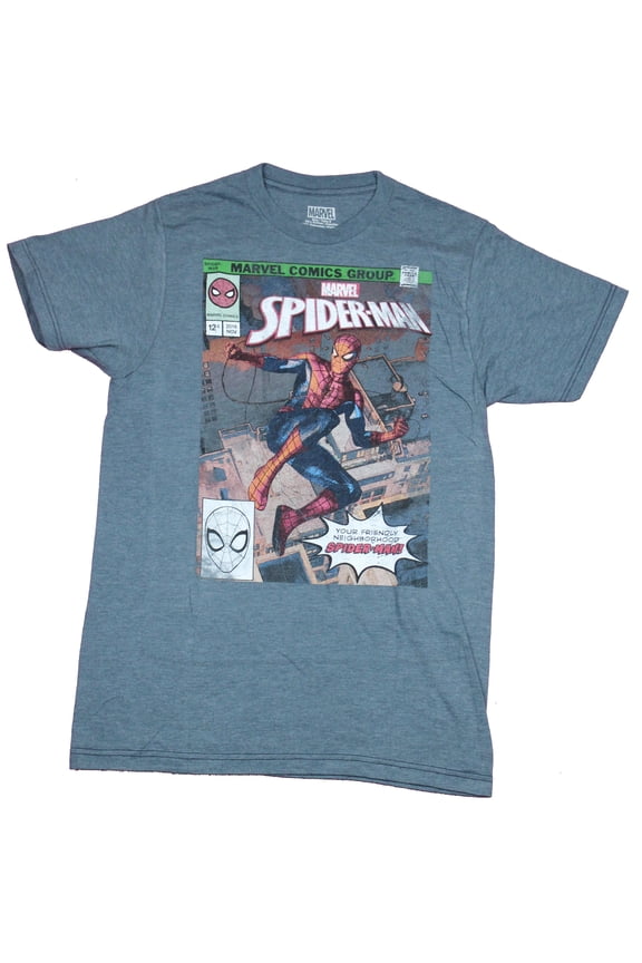Spider-man Mens T-Shirt - Friendly Neighborhood Spider-Man Cover Image (Large)