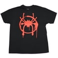 Spider-man Mens T-Shirt - Splattery Sprayed Circle Mile Morales Logo ...