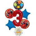 thumbnail image 1 of Spider-man Party Supplies 3rd Birthday Spiderman in Action Balloon Bouquet Decorations, 1 of 6