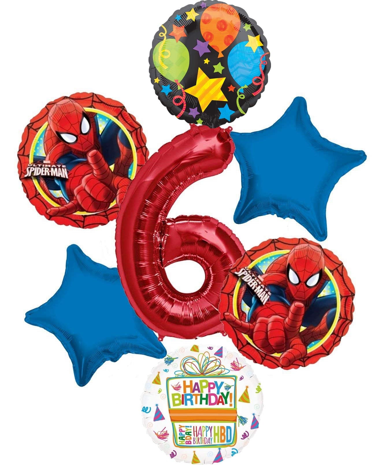 Spiderman Party Supplies 6th Birthday Spiderman in Action Balloon