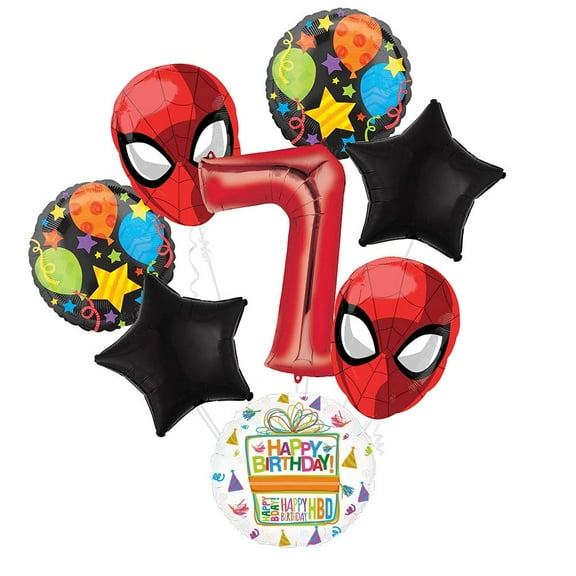 Spider-man Party Supplies 7th Birthday Spider man Mask Balloon Bouquet Decorations