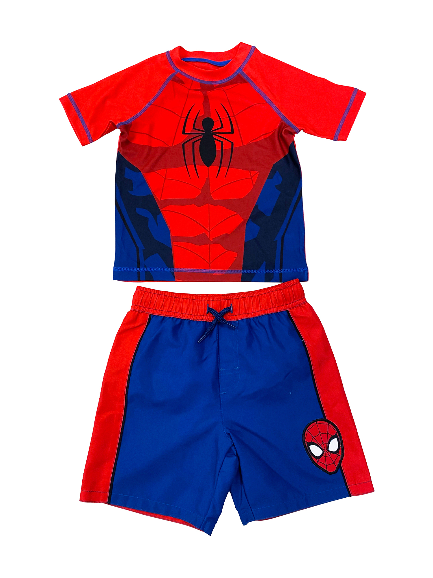 Spiderman Toddler Boy Costume Rash Guard & Swim Trunks, 2pc Set