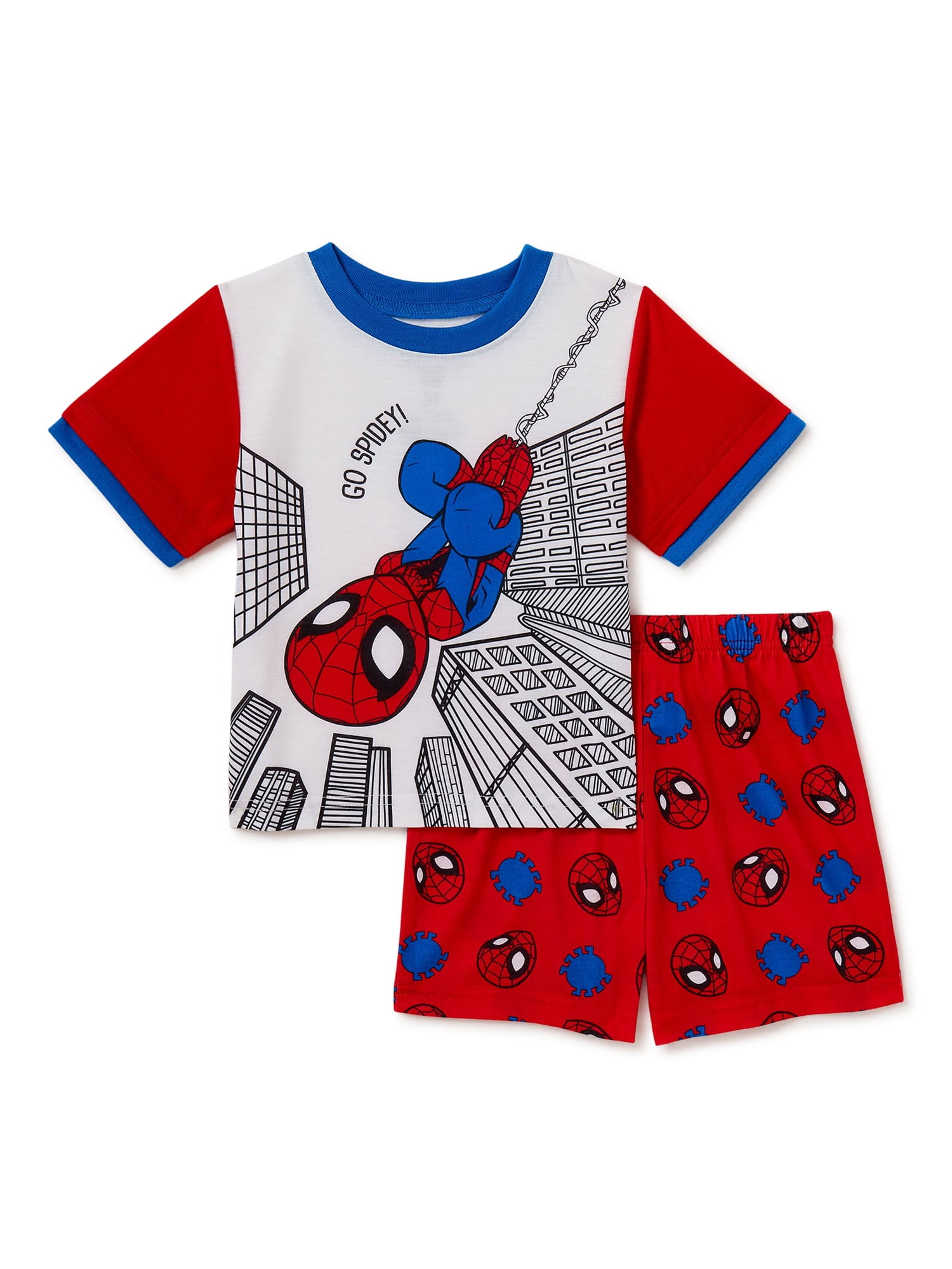 Spiderman Toddler Boy Loose Fit Short Sleeve Top & Shorts Pajamas, 2