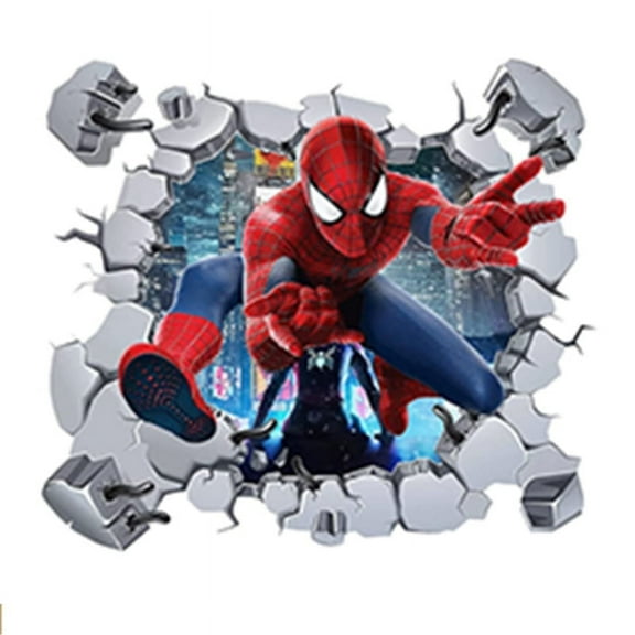 Spider-man  3D Wall Sticker Children wall sticker Cartoon character wall sticker Cartoon background Wall decoration Birthday gift Children bedroom decoration 55*40CM