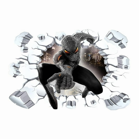 Spider-man Wall Sticker 3D Wall Sticker Children wall sticker Cartoon character wall sticker Cartoon background Wall decoration Birthday gift Children bedroom decoration 60*40CM