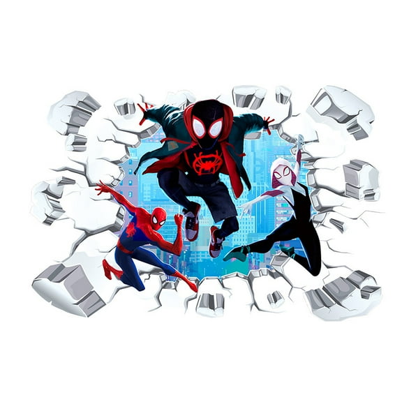 Spider-man Wall Stickers Cartoon Wall Stickers DIY Wall Decoration Girl Boy Bedroom Living Room Room decoration Family interactive puzzle  60X40CM