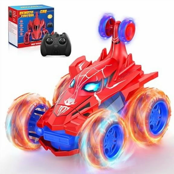 Spider remote control car rc cars toys,Cool rechargeable stunt rc car with 360 flips 4WD wheel with bright light