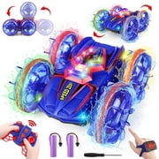 Carsky Amphibious RC Stunt Car for Kids, 2.4G Spider-Style Remote Control Car with Gesture Watch, Double-Sided Driving, LED Lights, Waterproof All-Terrain Toy Gift for Boys & Girls