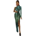 thumbnail image 1 of Spider web Half Dleeve Split Dress Women"s summer long dress Aesthetic clothing, 1 of 6