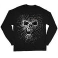 thumbnail image 1 of Spider web skull T-shirt Men's Long Sleeve Tee Black, 1 of 1