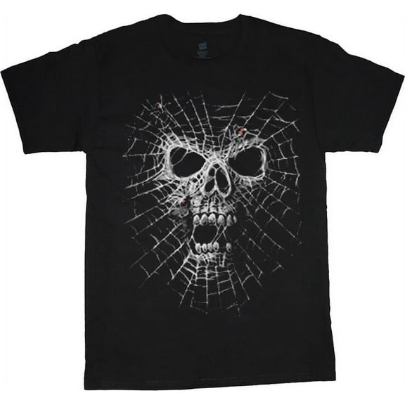 Spider web skull T-shirt Men's Tee Black
