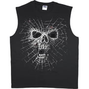 Spider web skull t-shirt sleeveless t-shirt muscle tee for men