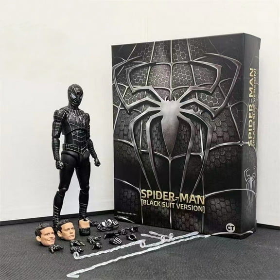 Spider3 Black Tobey Movable Action Figure Model with Accessories Box Set