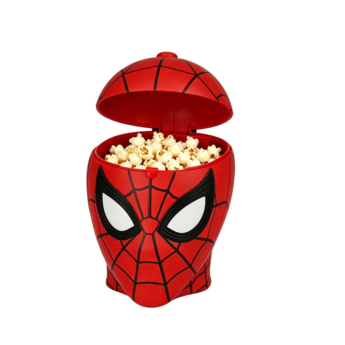 SpiderHero Head Shaped Popcorn Bucket, Halloween Spider Superhero Themed Snack Container with Flip Lid, 10." Large Capacity Popcorn Bowl for Movie Night, Halloween, Birthday Party, Carnival