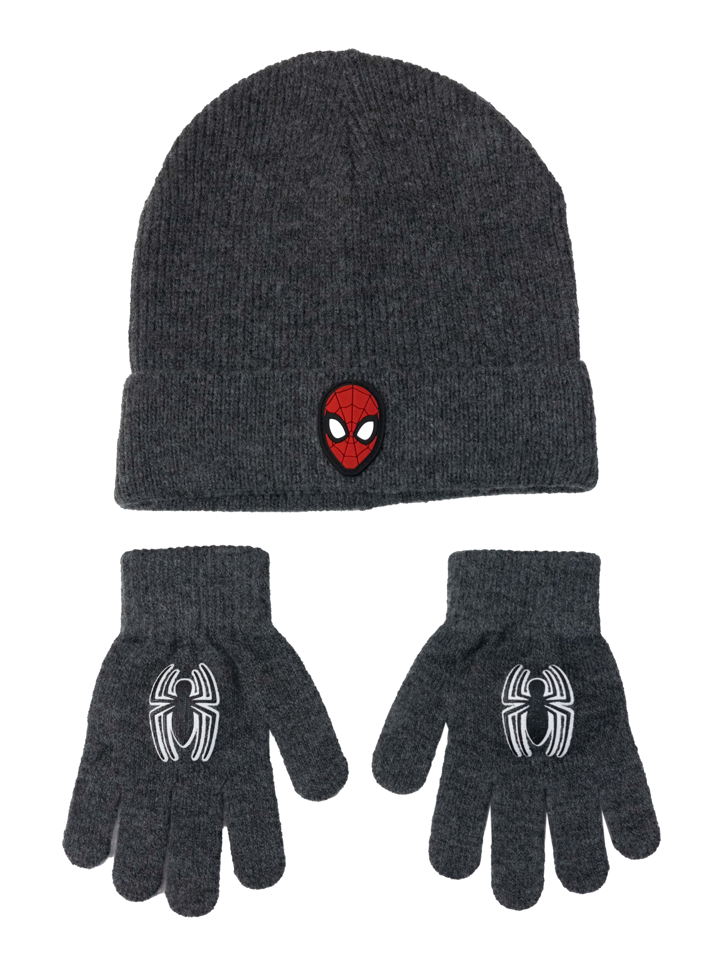 SpiderMan Boys Beanie Hat & Glove Set, Gray - Walmart.com