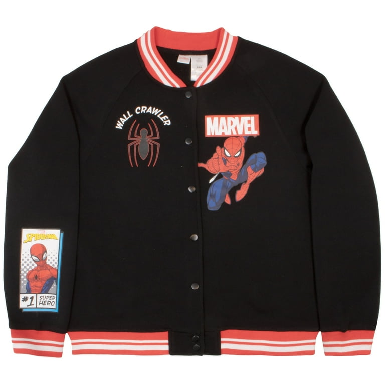 SpiderMan Varsity Jackets for Women Spider-Man Graphic Print