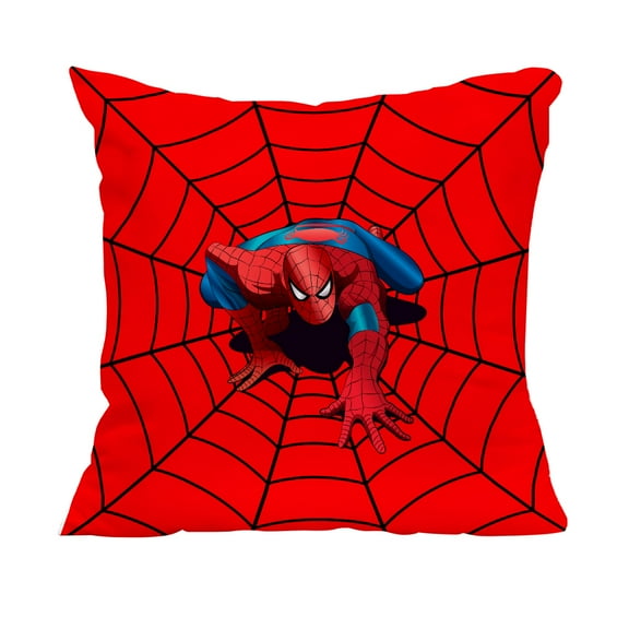 SpiderWeb Printed Cushion Covers Hidden zipper closure Double Sided Decorative Pillowcases Front Back Both Painted Superhero Cartoon Car decoration Home Sofa 18X18inch(45X45CM)