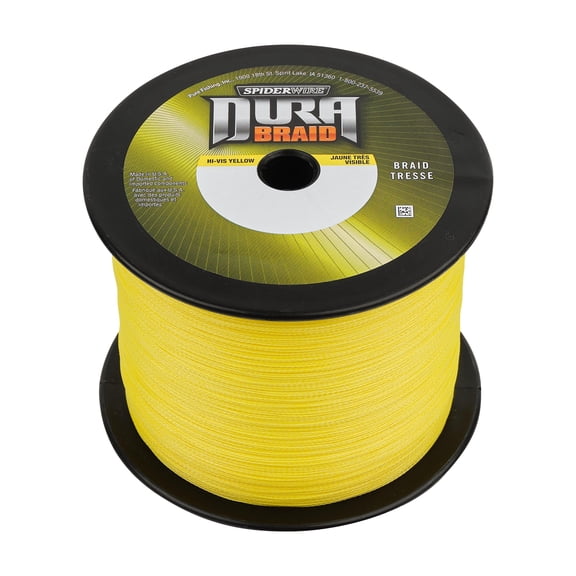 SpiderWire DuraBraid Fishing Line, Hi-Vis Yellow, 10 lb Test Strength, 3000 yd