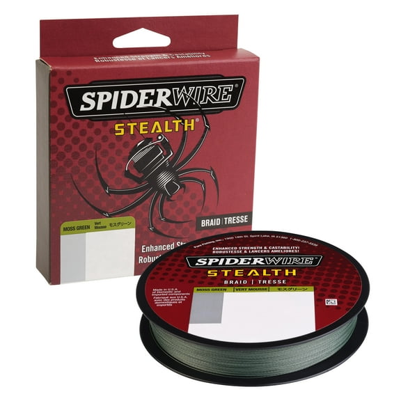 SpiderWire Stealth® Braid Fishing Line, Moss Green, 10 lb Test Strength, 125 yd
