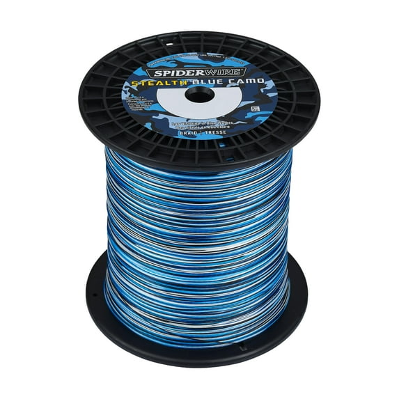 SpiderWire Stealth® Blue Camo Braid Fishing Line, Blue Camo, 100 lb Test Strength, 3000 yd