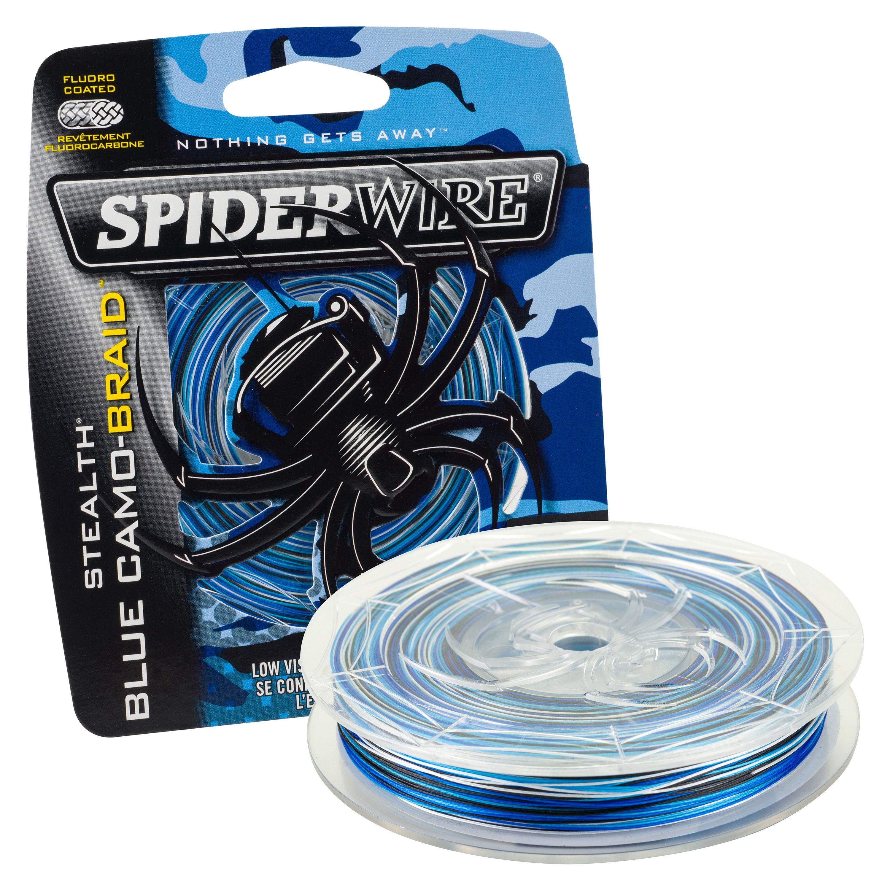  SpiderWire Stealth Superline, Blue Camo, 20lb9kg,  1500yd1371m Braided Fishing Line, Suitable For Saltwater And Freshwater  Environments