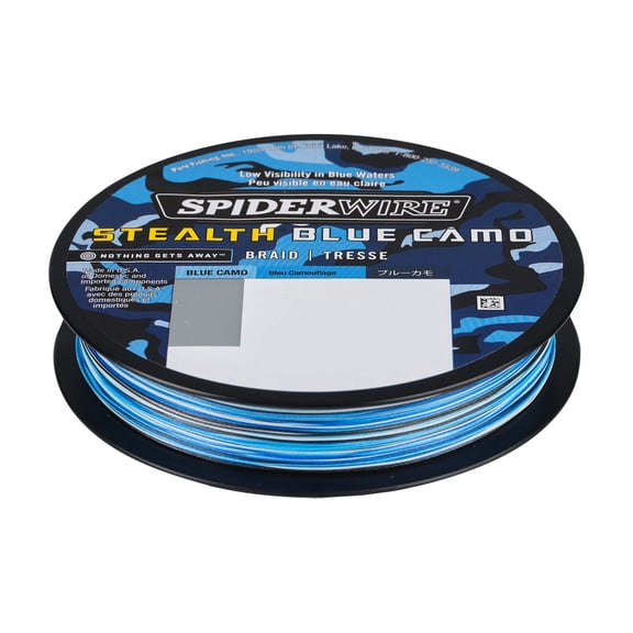 SpiderWire Stealth® Blue Camo Braid Fishing Line, Blue Camo, 10 lb Test Strength, 125 yd