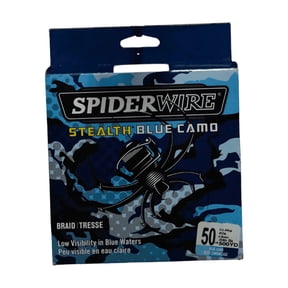 SpiderWire Stealth® Blue Camo Braid Fishing Line, Blue Camo, 50 lb Test Strength, 500 yd