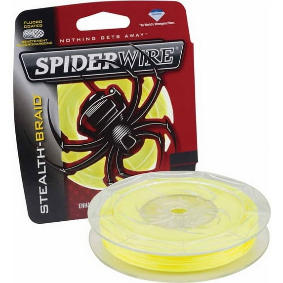 SpiderWire Stealth® Braid Fishing Line, Hi-Vis Yellow, 10 lb Test Strength, 125 yd