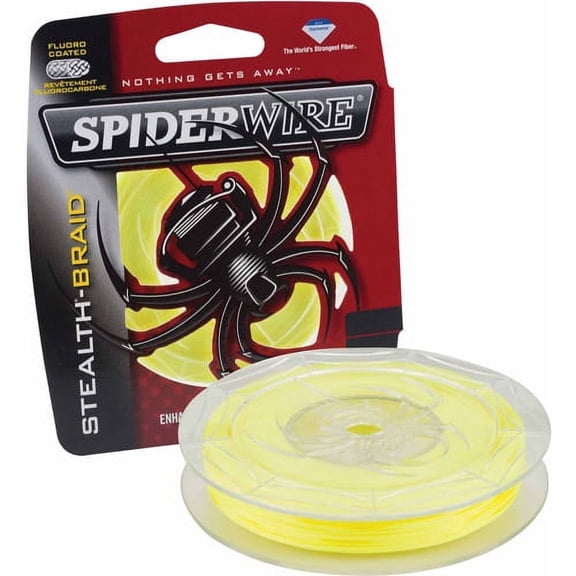 SpiderWire Stealth® Braid Fishing Line, Hi-Vis Yellow, 40 lb Test Strength, 125 yd
