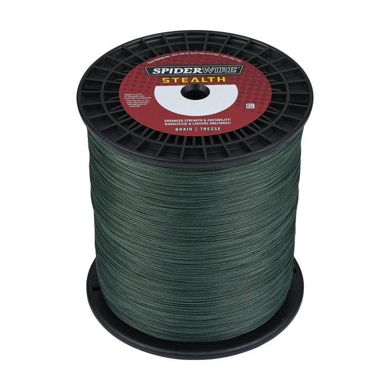 150 lb test braided fishing line SpiderWire Stealth® Braid Fishing Line, Moss Green, 150 lb Test Strength,  3000 yd