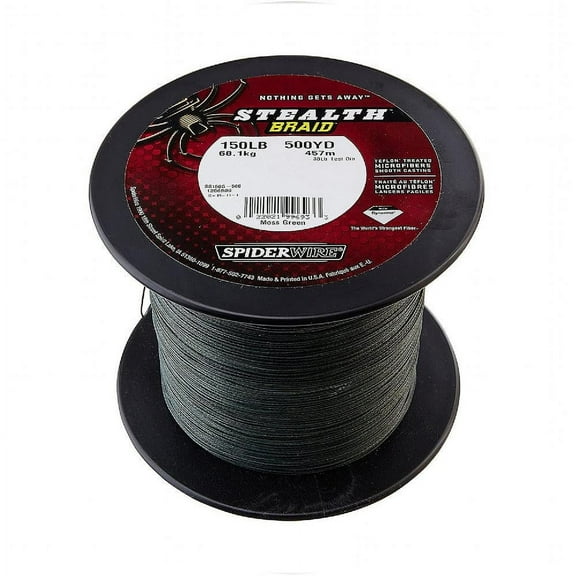 SpiderWire Stealth® Braid Fishing Line, Moss Green, 65 lb Test Strength, 1500 yd