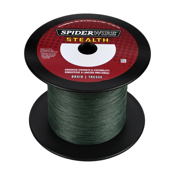 SpiderWire Stealth® Braid Fishing Line, Moss Green, 80 lb Test Strength, 3000 yd
