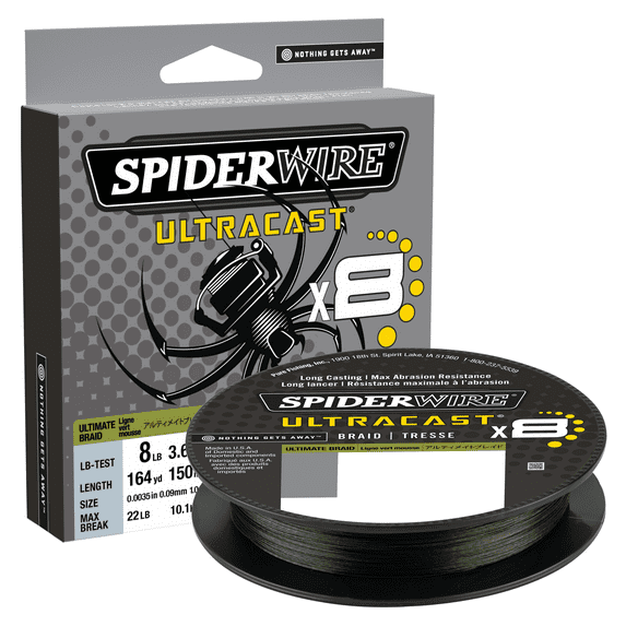 SpiderWire Superline Ultracast Braid, 164yd, Moss Green, 65lb Line