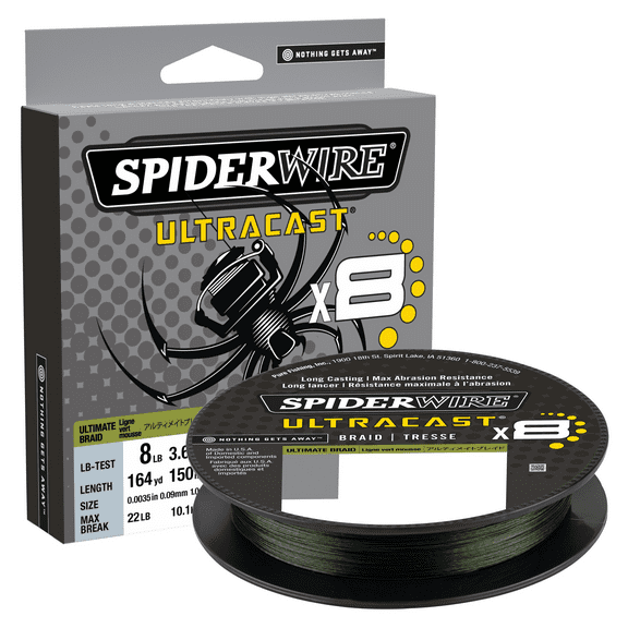 SpiderWire Superline Ultracast Braid, 328yd, Moss Green, 65lb Line