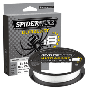 SpiderWire Ultracast® Braid Fishing Line, Invisibraid-Translucent, 30 lb Test Strength, 328 yd