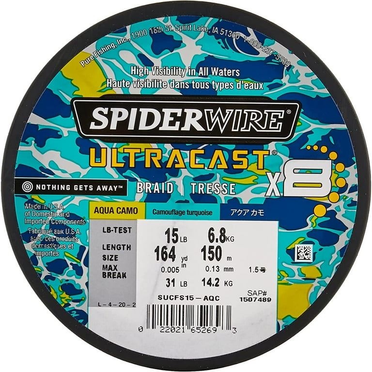 SpiderWire Stealth Smooth X8 Fishing Line Bulk Spool, camo, pesca a spinning
