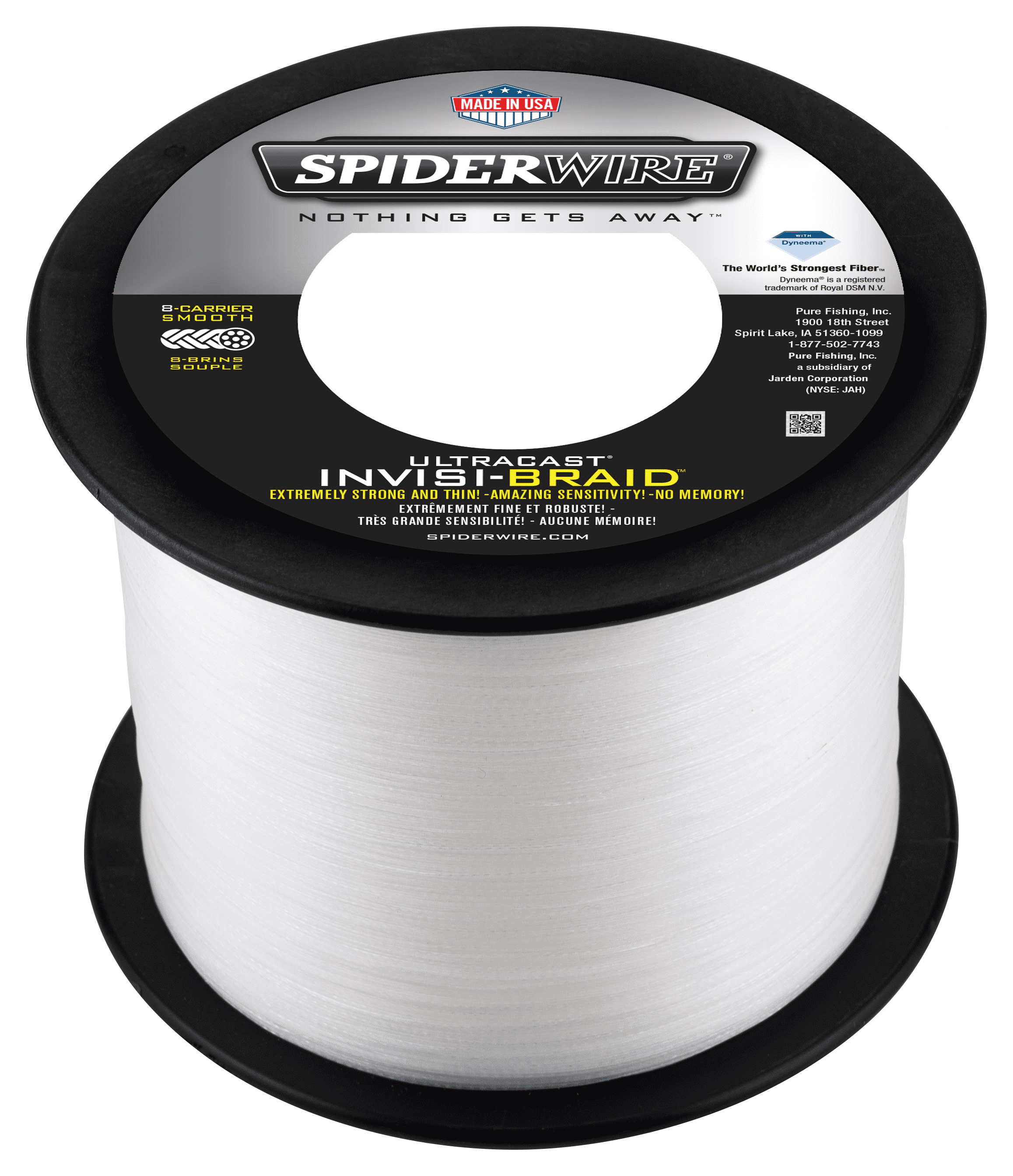 SpiderWire Ultracast® Braid Fishing Line, Invisibraid-Translucent, 30 lb Test Strength, 2188 yd