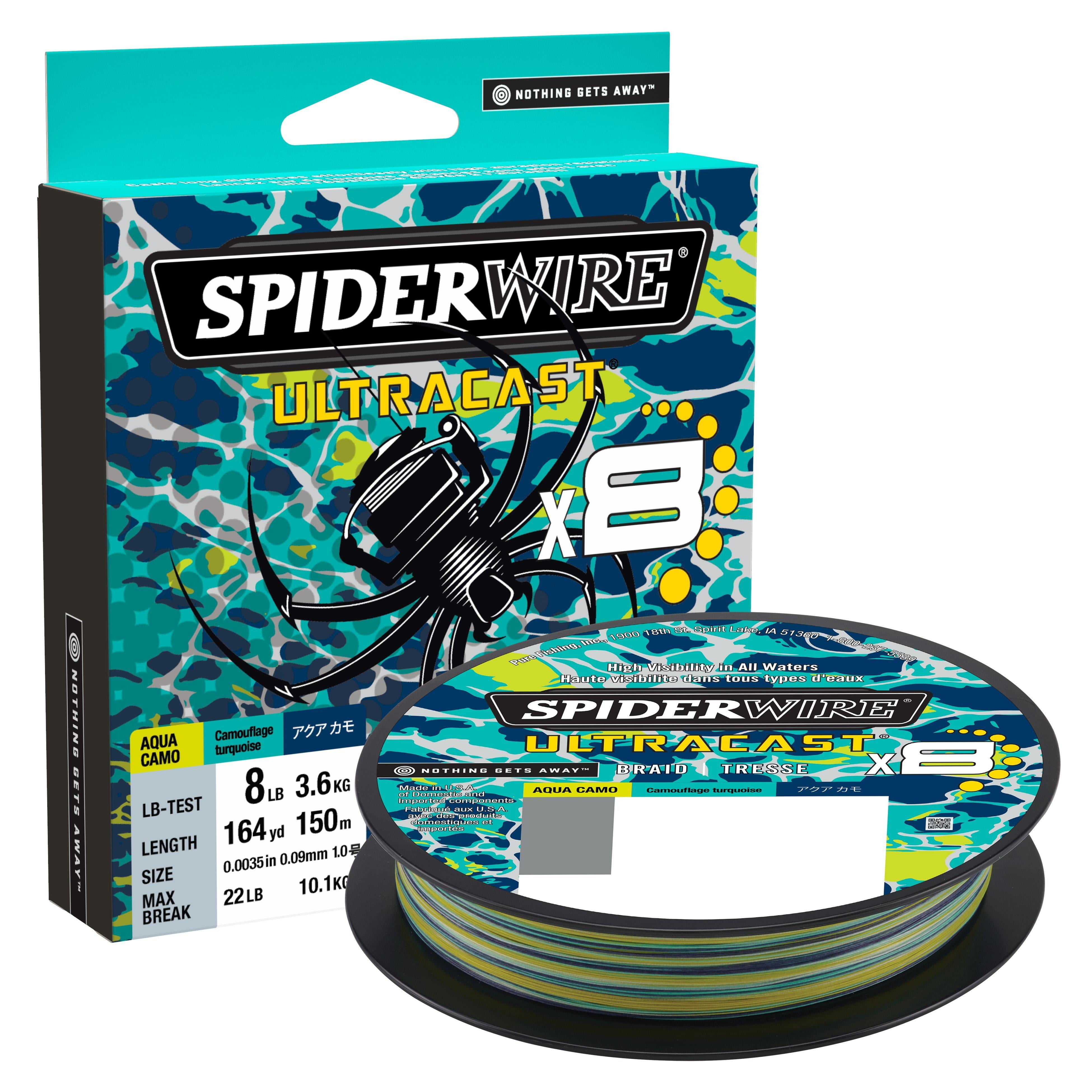 SpiderWire Ultracast® Braid Fishing Line, Aqua Camo, 40 lb Test Strength, 164 yd