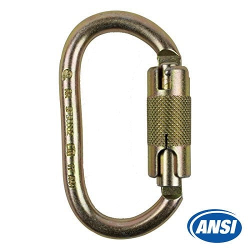 Spidergard SPSC002 Twist Locking Alloy Oval-Shaped Steel Carabiner - Default Title