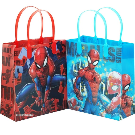 Spiderman 12 Party Favors Reusable Goodie Medium Gift Bags 8"