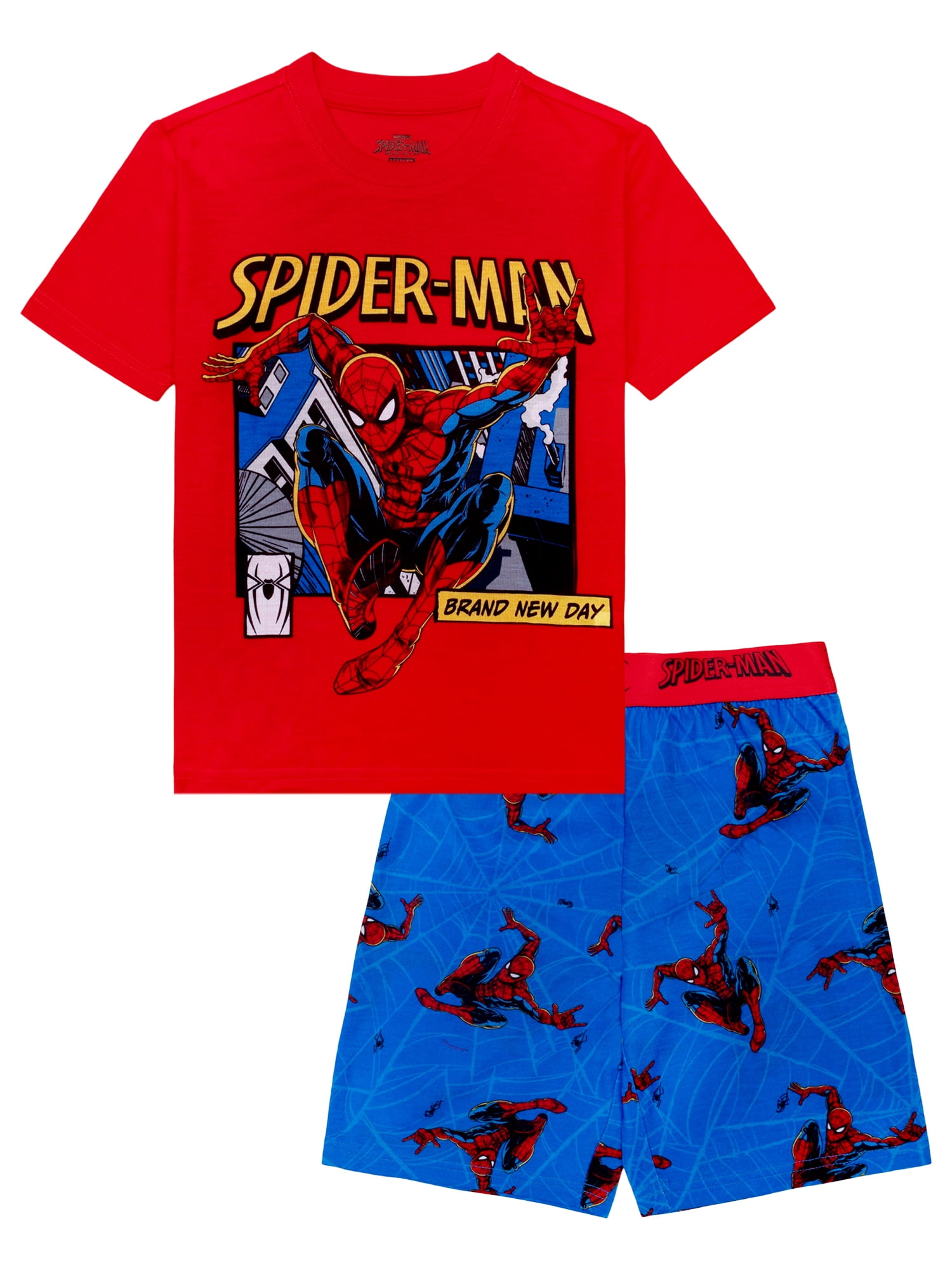 Spiderman 2-Piece Short Sleeve and Short Pajama Set, Sizes 4-12