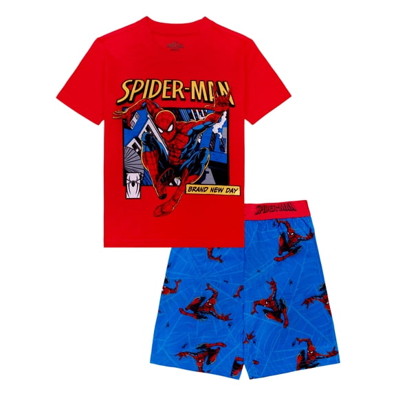 Spiderman 2-Piece Short Sleeve and Short Pajama Set, Sizes 4-12