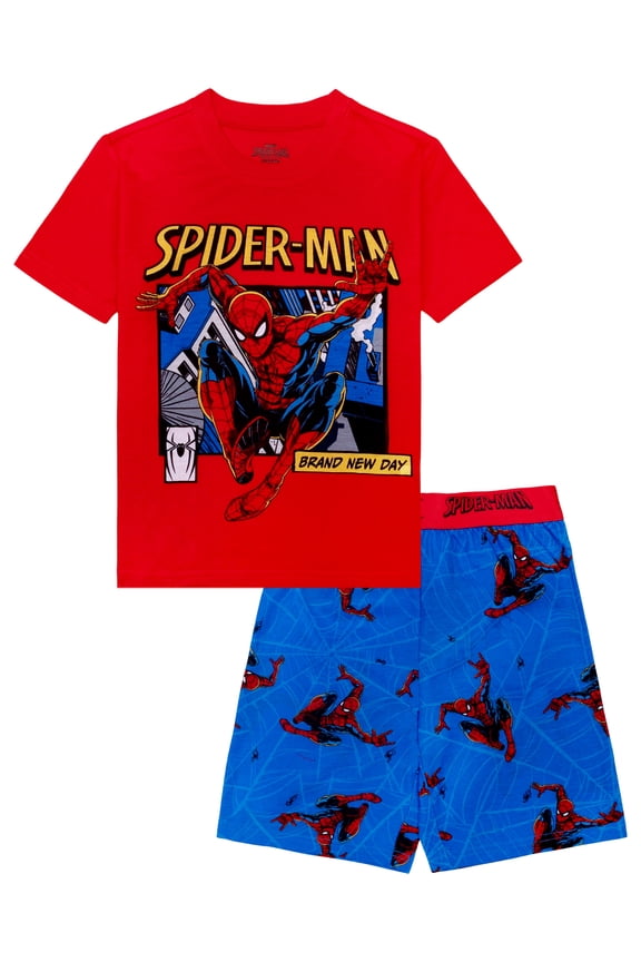 Spiderman 2-Piece Short Sleeve and Short Pajama Set, Sizes 4-12