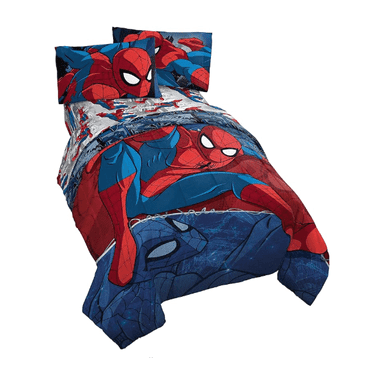 Spiderman 3 Piece Complete Bedding Set - Includes Reversible Comforter and Sheet Set - Bedding - Super Soft Fade Resistant Microfiber