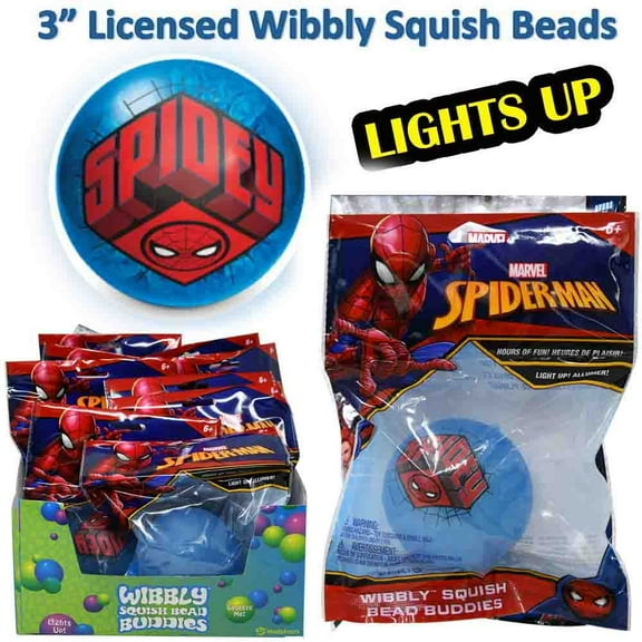 Spiderman - 3 Wibbly Squash Beads with LED