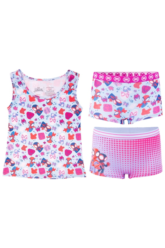 Character Toddler Girl Tank Top and Boyshorts Set, 3-Piece, Sizes 2T-4T
