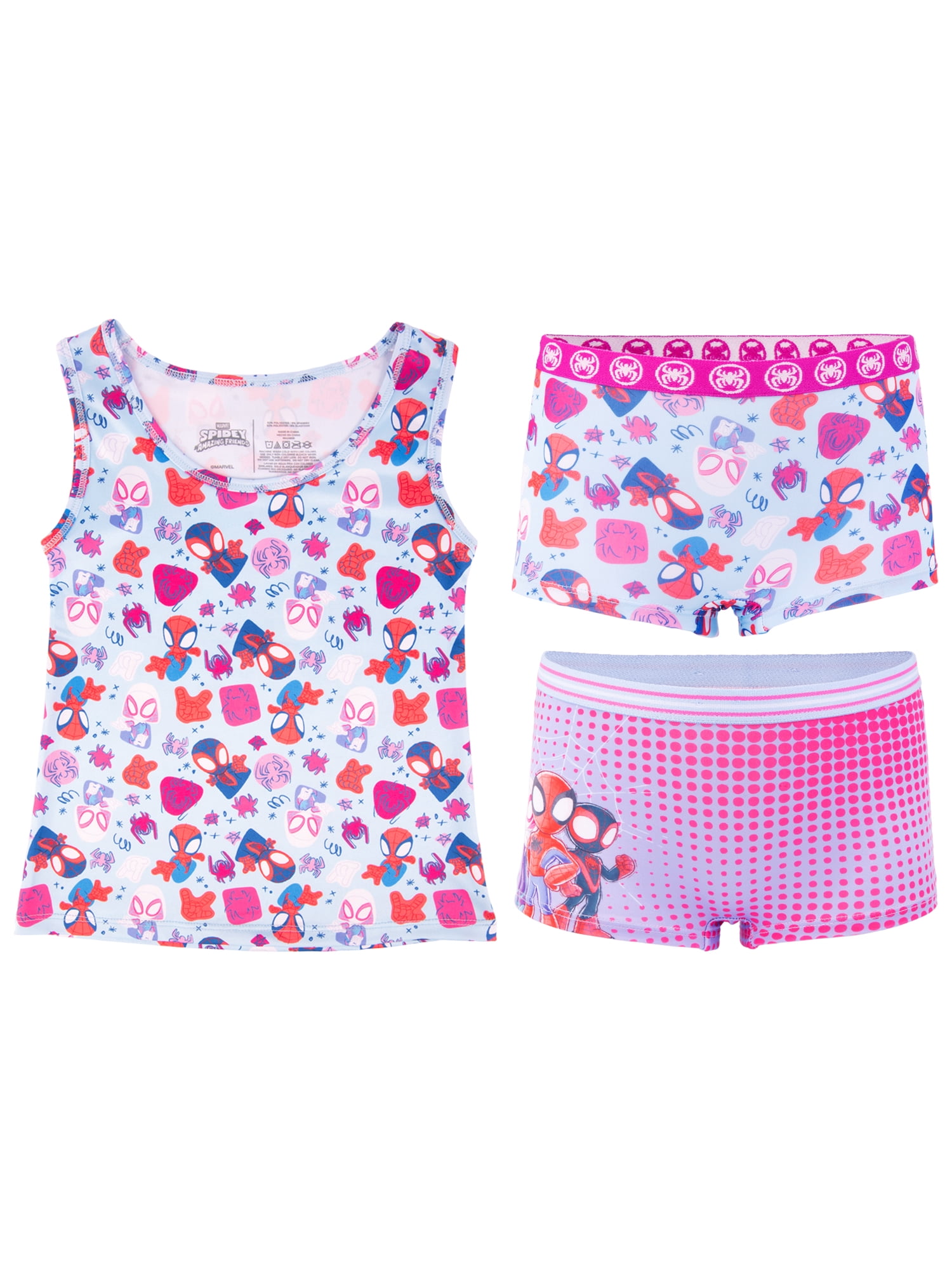 Character Toddler Girl Tank Top and Boyshorts Set, 3-Piece, Sizes 2T-4T